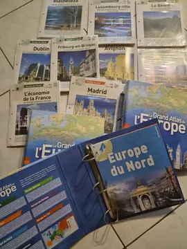 collection de fiches sur l'Europe à classer dans 3 classeurs selon les régions d'Europe (neuf)
