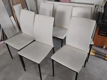 6 chaises simili cuir blanc