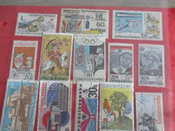 14 timbres oblitérés Tchécosclovaquie