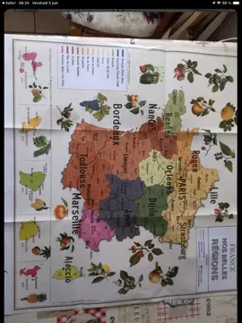 carte France des régions papier