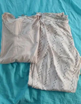 Ensemble pyjama hiver rose pâle cœur