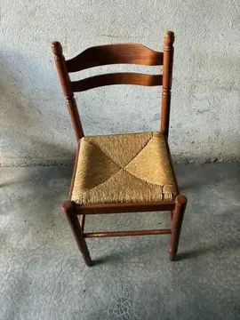 Lot de 6 chaises paillées en bois massif
