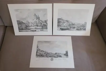 3 Reproductions de GRAVURES de Ports fluviaux français
