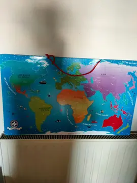 Tableau Mappe Monde 75X45 cm