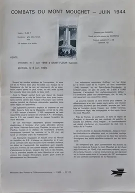 Timbres - Notices philatéliques 1969 (lot5)