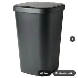 LÖVKVAST Poubelle avec couvercle, noir, 50 l