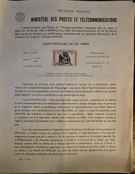 Timbres - notices philatéliques - 1961 (1)