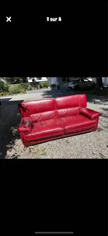 canapé cuir rouge