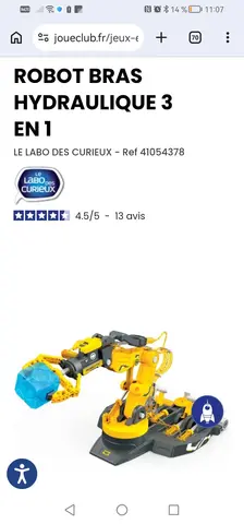 Jeu : Robot Bras hydraulique 3 en 1