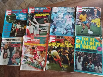 6 numéros de "Miroir du football" couvrant la coupe du monde 1974 en Allemagne