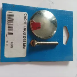 Donne un cache trou diamètre 45 mm neuf en acier chromé. a venir chercher sur Dompierre.