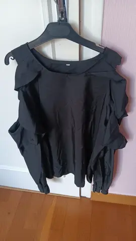 Chemisier manches longues noir femme épaules nues taille 1 36
