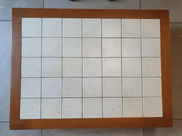 table bois carrelée 60X80 cm avec 2 rallonges de 30cm hauteur 75cmme