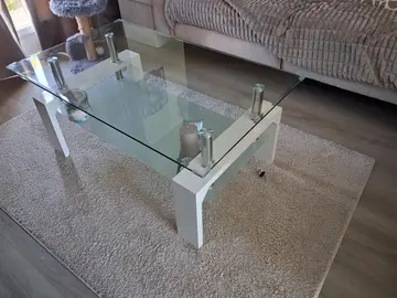 table basse de salon plateau verre