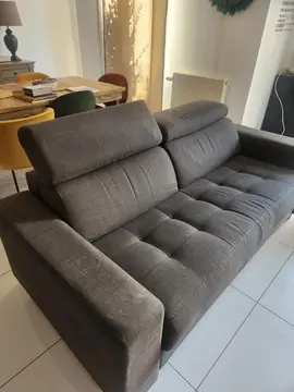 canapé convertible 3 places en tissu noir