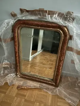 miroir ancien plâtre à restaurer