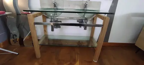 double vasque en verre