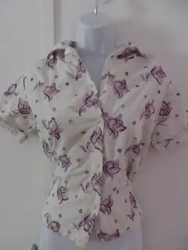 Chemisier blanc brodé Vintage