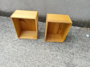 2 caisses bois bouteilles de vins
