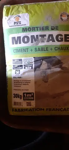 3 sacs de mortier ciment sable chaud 30kg neufs