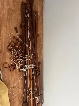 6 barres de rideaux en bois