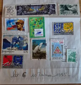 Timbres - lot 6 - 10 timbres 1995