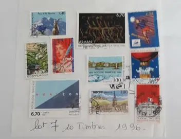 Timbres - lot 7 - 10 timbres 1996