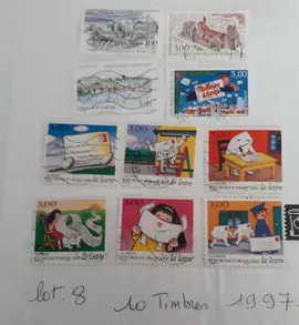 Timbres - lot 8 - 10 timbres 1997