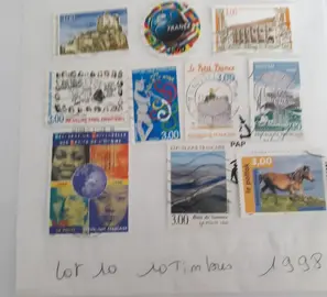 Timbres - lot 10 - 10 timbres 1998
