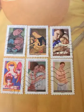 Timbres oblitérés Maman dans l'art