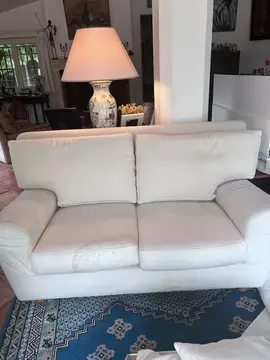 canapé en tissu blanc 2 places