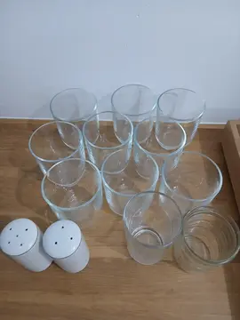 lot verres et salière/poivrière