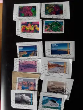 lot de timbres légumes + océan
