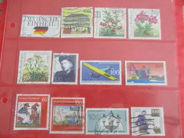 12 timbres oblitérés Allemagne de l'Ouest - 1991