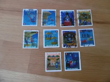 Série 10 timbres Belgique La foire 2011
