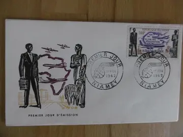 Enveloppe Premier Jour NIGER Fondation Air Afrique 1961/62