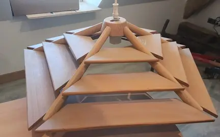 plafonnier bois pentagonal 58cm
