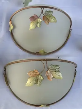 Lot de 2 appliques demi vasque - Feuilles