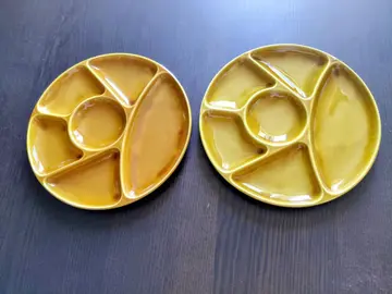 Lot de 2 assiettes plates à compartiments