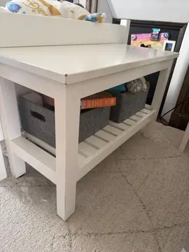 banc de rangement blanche