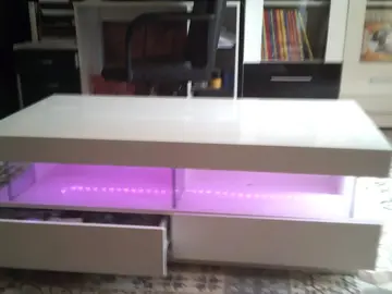 table de salon avec elairage led changant livraisn possible