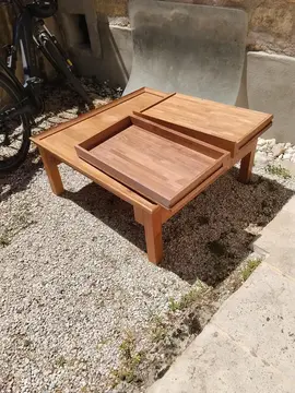 table basse bois 1mx1m