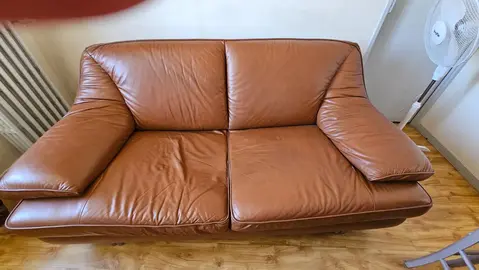 Canapé marron cuir Natuzzi