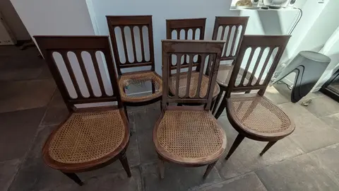 6 chaises cannées + 1