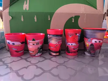 Lot de verres en plastique Cars