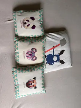 lot de 4 coussins animaux