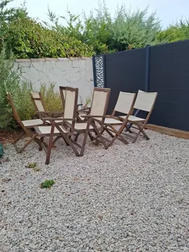 Chaises bois et textilene