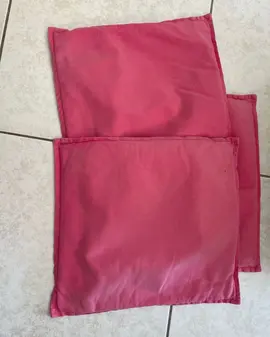 3 housses de coussins roses