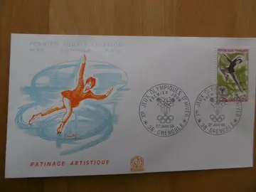 Enveloppe Premier Jour JO Grenoble Patinage 1968