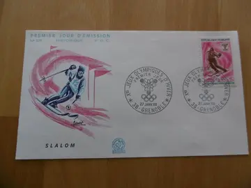 Enveloppe Premier Jour JO Grenoble SLALOM 1968